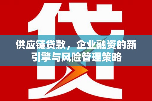 九寨沟供应链贷款，企业融资的新引擎与风险管理策略