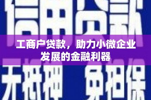 九寨沟工商户贷款，助力小微企业发展的金融利器