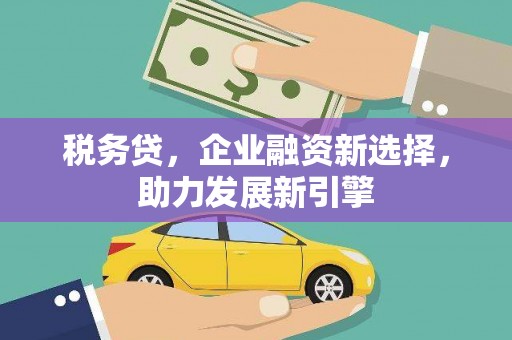 九寨沟税务贷，企业融资新选择，助力发展新引擎