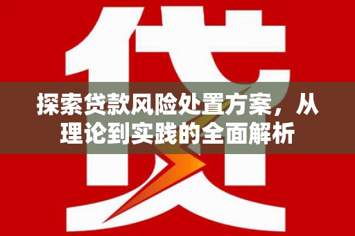 九寨沟探索贷款风险处置方案，从理论到实践的全面解析