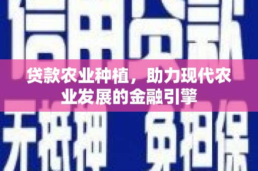 九寨沟贷款农业种植，助力现代农业发展的金融引擎