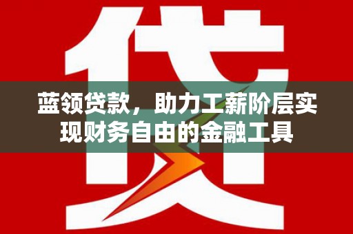 九寨沟蓝领贷款，助力工薪阶层实现财务自由的金融工具